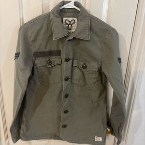 early 2000s TNA button up army shirt /jacket